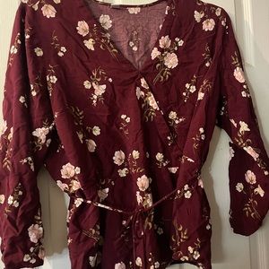 Floral Wrap Blouse